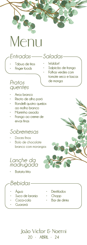 Menu de Mesa